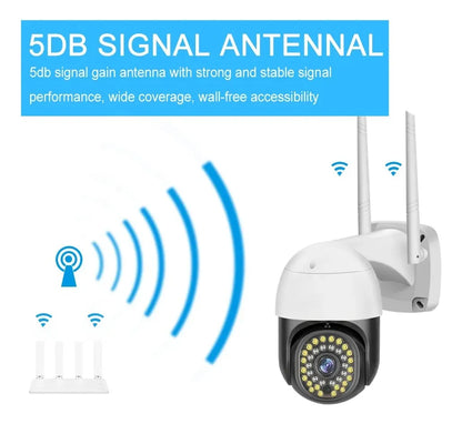 Camara Seguridad Exterior Inteligente V380 PTZ Wifi
